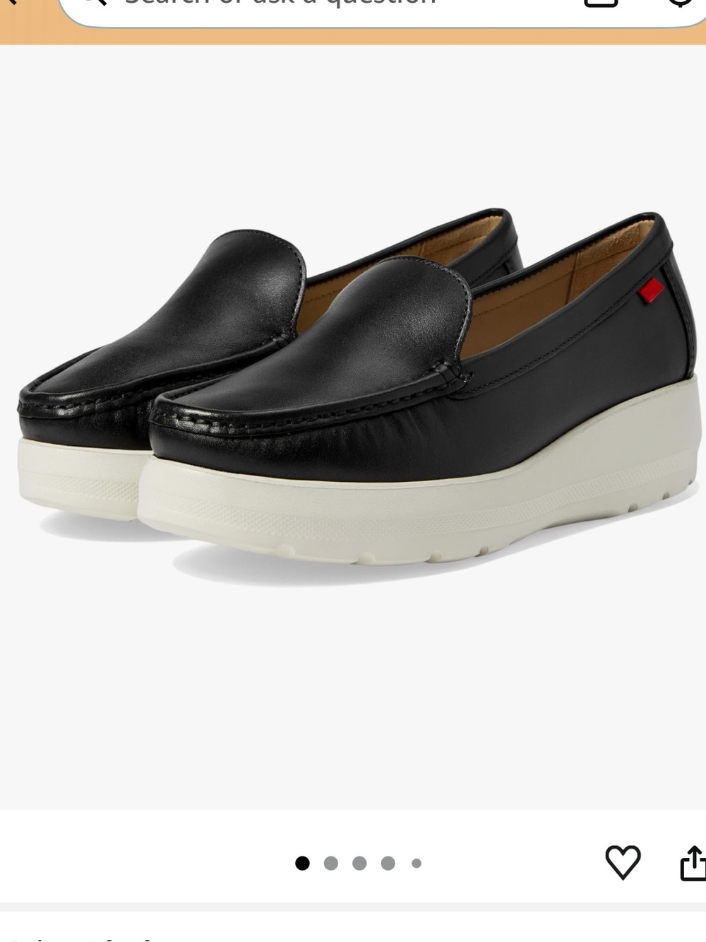 Marc Joseph lightweight black patent leather white platform loafers new 9.5m